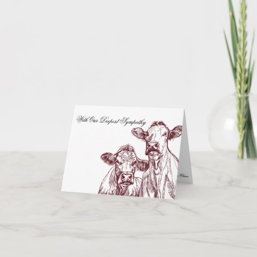 Veterinarian Sympathy Card Livestock Cow