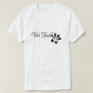 Veterinarian Technician Vet Tech Cross and Paw T-Shirt