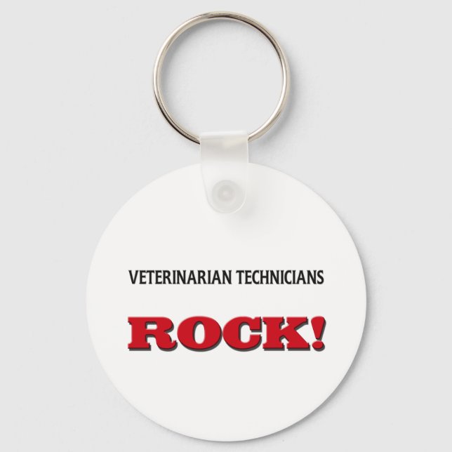 Veterinarian Technicians Rock Keychain (Front)