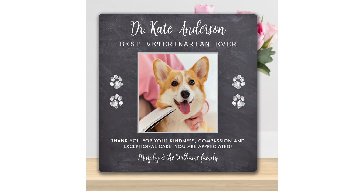 Veterinarian Thank You Gift Custom Pet Dog Photo Plaque | Zazzle