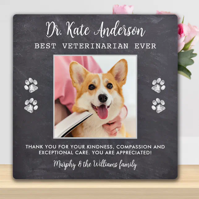 Veterinarian Thank You Gift Custom Pet Dog Photo Plaque | Zazzle