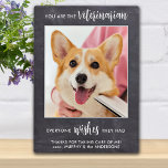 Veterinarian Thank You Personalized Pet Dog Photo Plaque<br><div class="desc">Say 'Thank You' to your wonderful veterinarian with a cute personalized pet photo plaque from the dog! "You are the Veterinarian... everyone wishes they had!" Personalize with the pet's message, name & favorite photo. This veterinary appreciation gift will be a treasure keepsake. COPYRIGHT © 2020 Judy Burrows, Black Dog Art...</div>