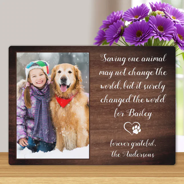 Veterinarian Thank You Personalized Pet Photo Plaque | Zazzle