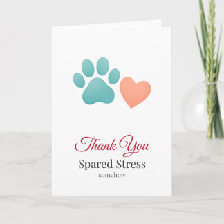 Veterinarian Thank You Spared Stress Card