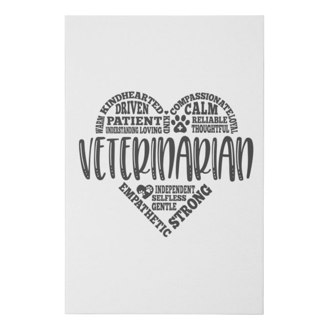 Veterinarian, vet, animal doctor faux canvas print (Front)