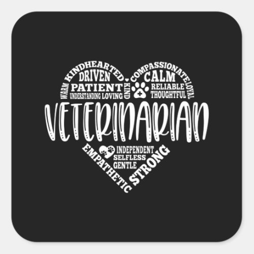 Veterinarian vet animal doctor square sticker