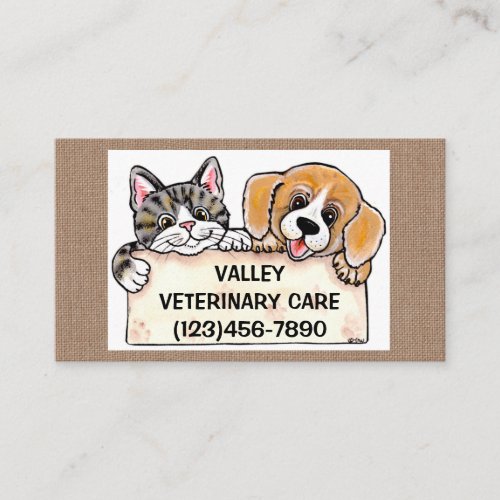 Veterinarian Vet Animal Pet Appointment Dog Cat Business Card