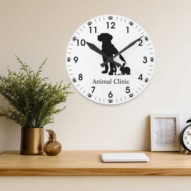 Veterinarian Vet Animal Pet Store Clinic Groomer Round Clock (Creator Uploaded)