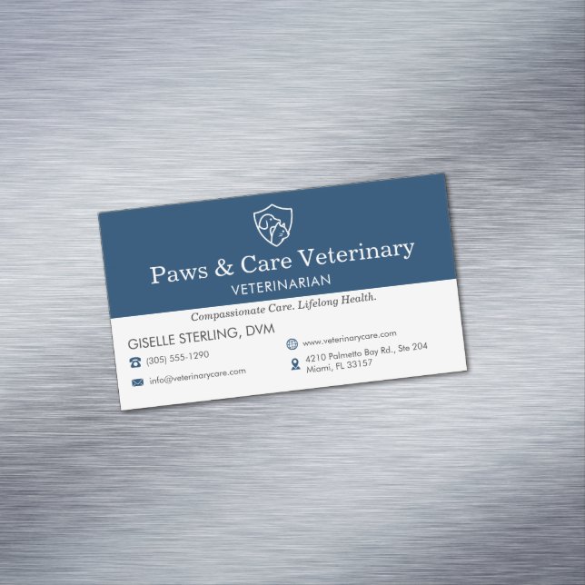 Veterinarian Vet Pet Office  Business Card Magnet (In Situ)