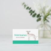 Veterinarian Vet Tech Cream Italian Greyhound Dog Business Card (Standing Front)