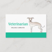 Veterinarian Vet Tech Cream Italian Greyhound Dog Business Card (Front)