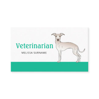 Veterinarian Vet Tech Cream Italian Greyhound Dog Business Card