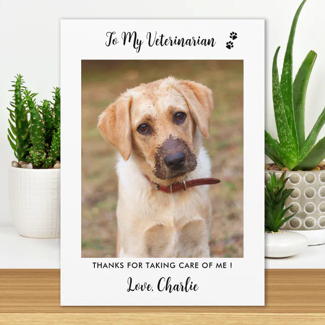 Veterinarian Veterinary Personalized Pet Dog Photo Thank You Card | Zazzle