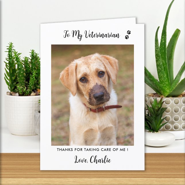 Veterinarian Veterinary Personalized Pet Dog Photo Thank You Card (Creator Uploaded)