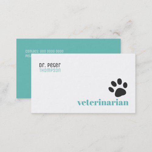 veterinarian veterinary  pets  dog paw business card