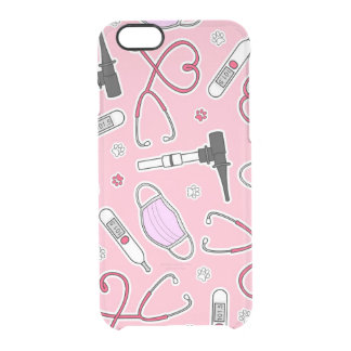 Veterinarian / Veterinary Technician Pattern Pink Clear iPhone 6/6S Case
