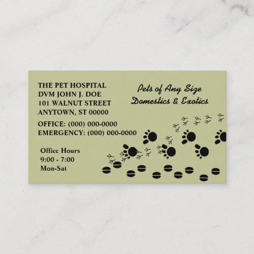VETERINARIAN VETS PET SERVICE BUSINESS CARDS