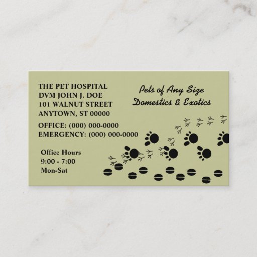 Customizable VETERINARIAN VETS PET SERVICE BUSINESS CARDS
