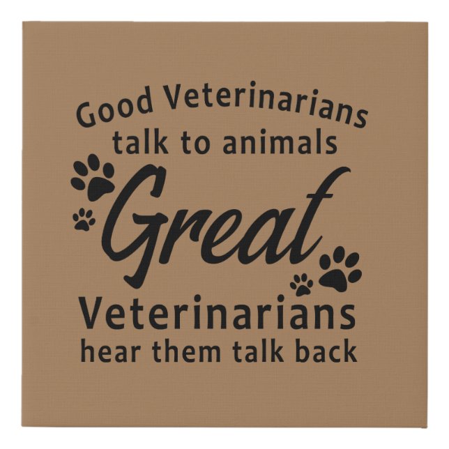 Veterinarian Wall Poster Art Gift Faux Canvas Print (Front)