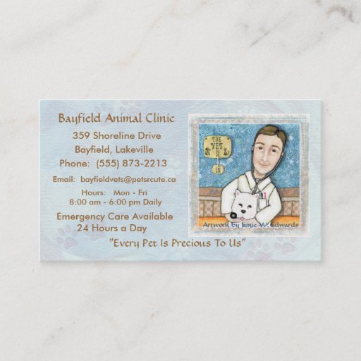 Customizable Veterinarian &amp; Westie Dog Business Cards