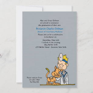 Veterinarian With Cat Graduation Invitation