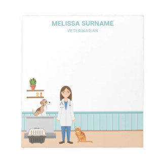 Veterinarian Woman Vet Clinic Pet Animal Doctor Notepad