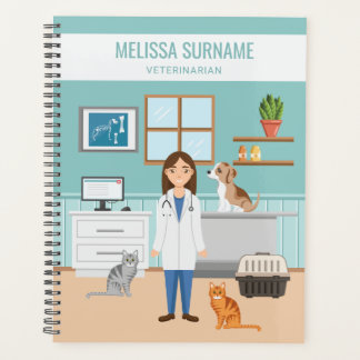 Veterinarian Woman Vet Girl Animal Doctor Blue Planner