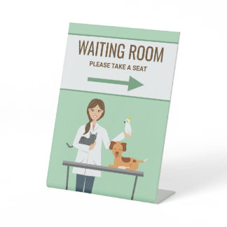 Veterinarian Woman - Waiting Room Pedestal Sign