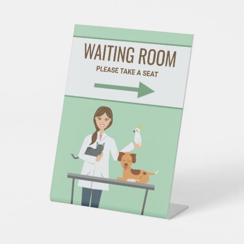 Veterinarian Woman _ Waiting Room Pedestal Sign