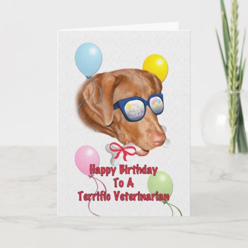 Veterinarians Birthday Card with Lab Dog