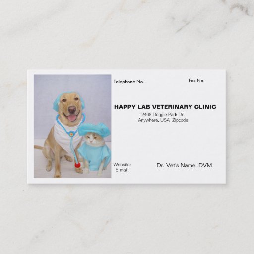 Customizable Veterinarian's Business Card