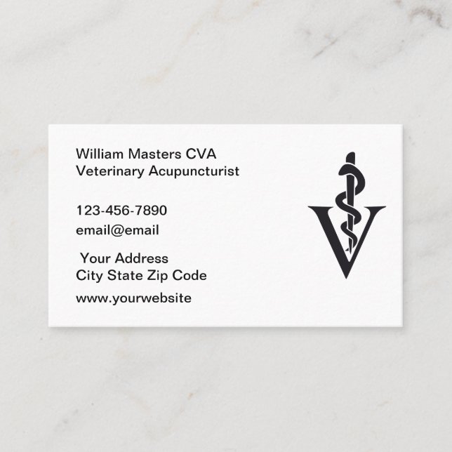 Veterinary Acupuncture Medical Business Cards (Front)