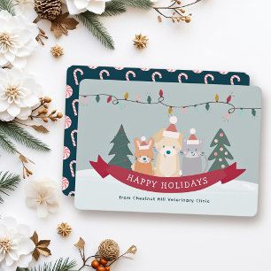 Veterinary Animal Clinic Pet Business Christmas Holiday Card
