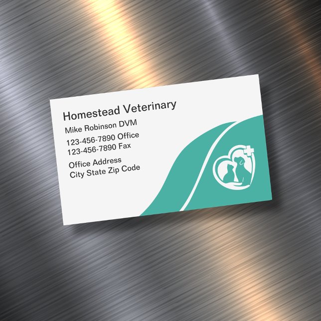 Veterinary Animal Hospital Doctor  Business Card Magnet (Creator Uploaded)