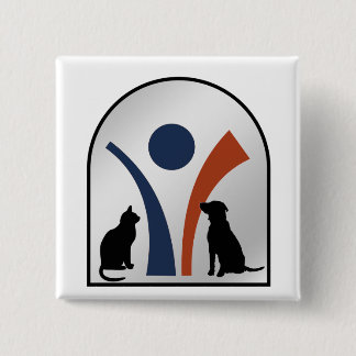 Veterinary Animal Logo with Cat and Dog Pinback Button