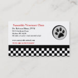 Veterinary Animal Paw Logo Checkerboard Business Card at Zazzle