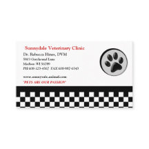 Veterinary Animal Paw Logo Checkerboard