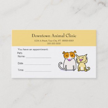 Veterinary Appointment Card by PetProDesigns at Zazzle