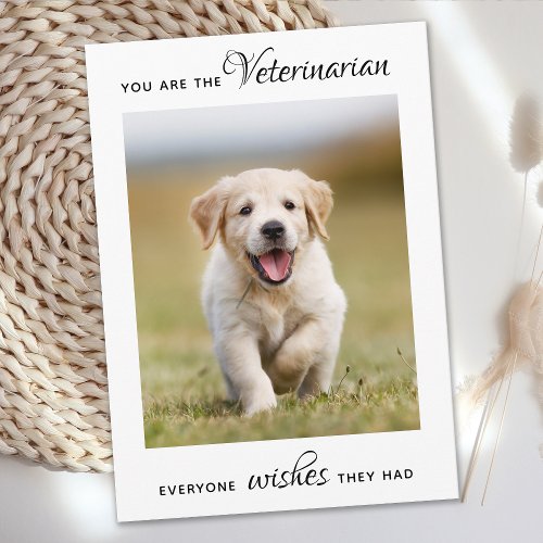 Veterinary Appreciation Pet Photo Veterinarian Thank You Card