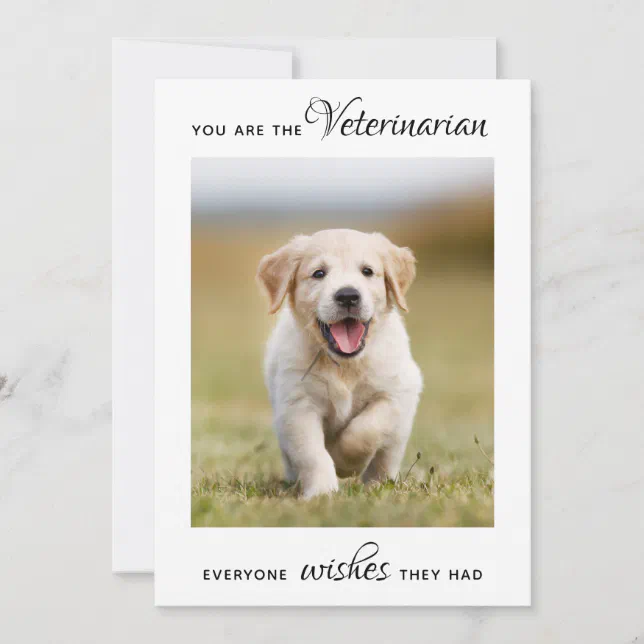 Veterinary Appreciation Pet Photo Veterinarian Thank You Card Zazzle