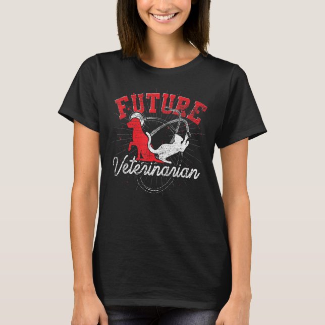 Veterinary Assistant Future Veterinarian Animal  V T-Shirt (Front)