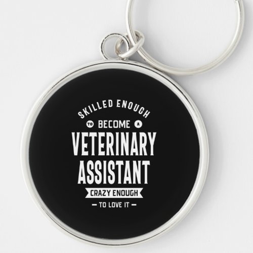 Veterinary Assistant Job Title Gift Keychain