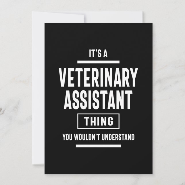 Veterinary Assistant Job Title Gift Thank You Card (Front)
