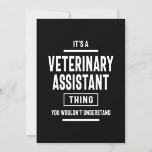 Veterinary Assistant Job Title Gift Thank You Card