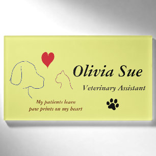 Veterinary Assistant Paw Prints On My Heart #2 Name Tag