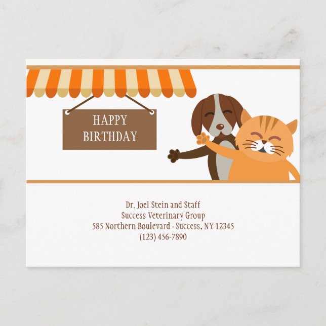 Veterinary Birthday Postcard (Front)
