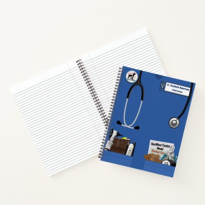 Veterinary Blue Pockets Design Notebook