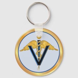 Veterinary Caduceus Keychain