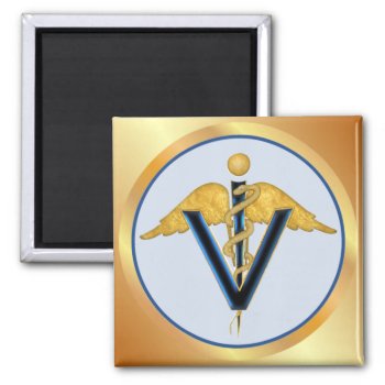 Veterinary Caduceus Magnet by Spice at Zazzle