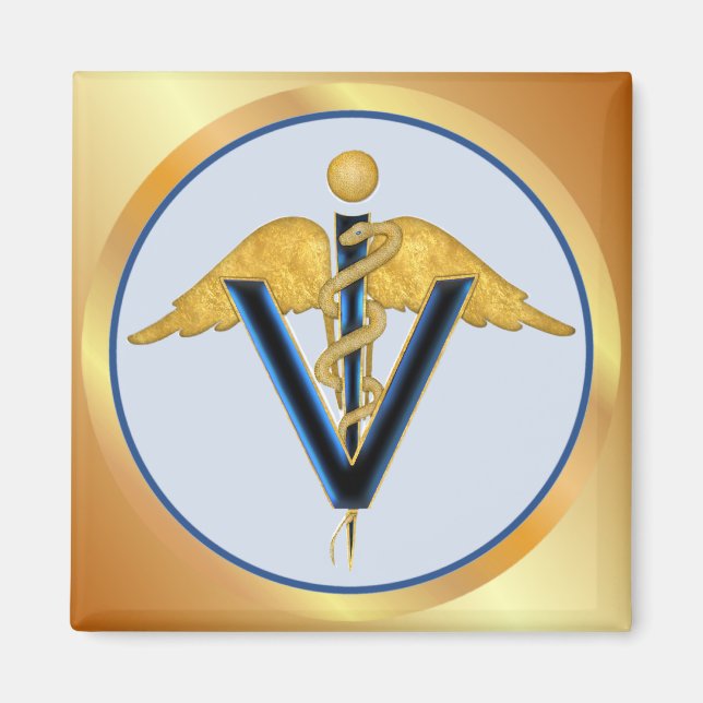 Veterinary Caduceus Magnet (Front)